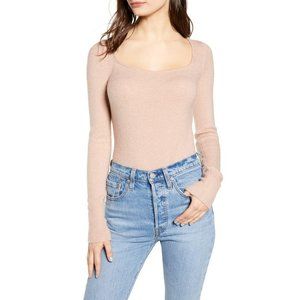 Leith long sleeve sweater body suit size XL Blush
